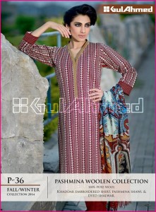Gul Ahmed Winter Pashmina Woolen Collection 2014-15