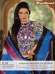 Pashmina Woolen Collection By Gul Ahemd P-31 Fall Winter Collction 2014-15-1