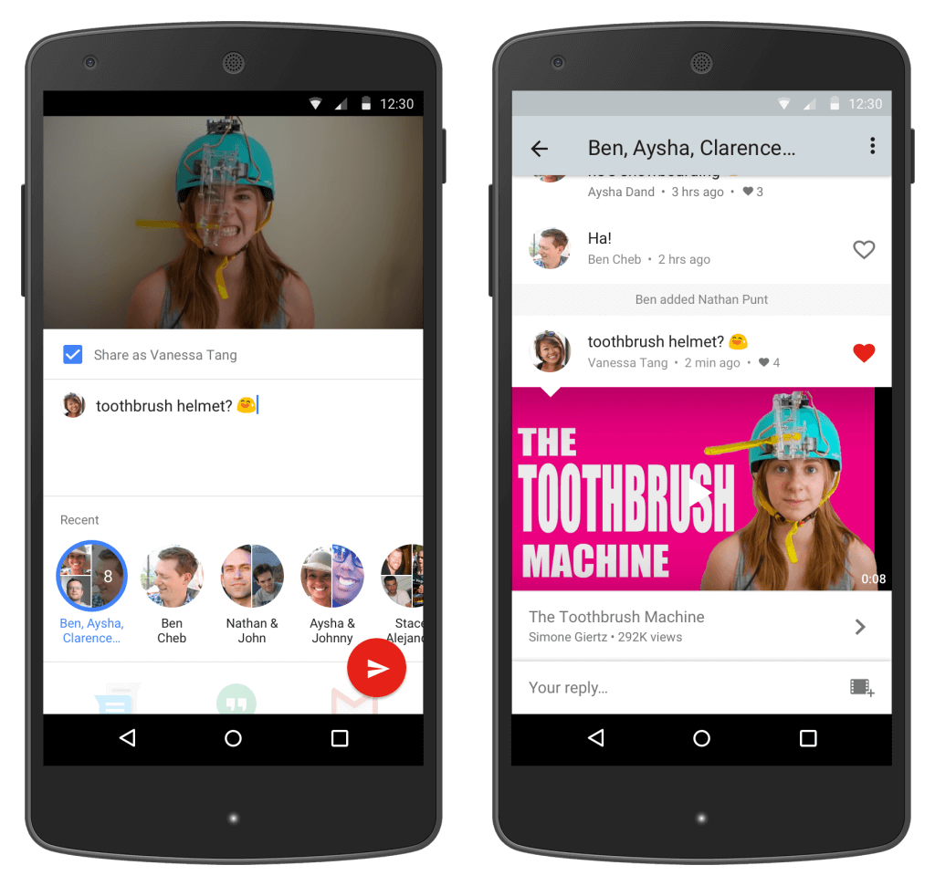 People are Using Youtube introduces in App Messenger 