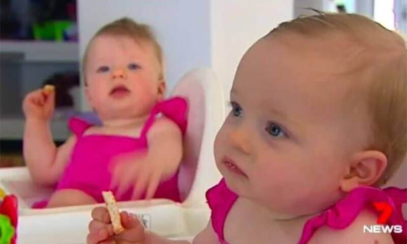 The twins syrupy and Olivia was conceived 10 months prior